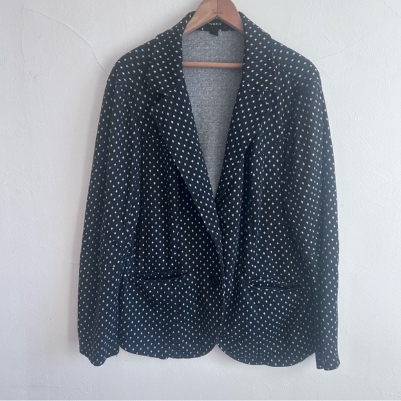 torrid Jackets & Blazers - Torrid Black White Cross Print Knit Ponte Blazer Jacket Plus 18 20